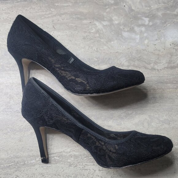 #1 Call It Spring Black Laced Heels sz 8 - Picture 6 of 11